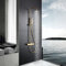 IMEX - Columna Ducha Termostatica Oro con Grifo | Conjunto de Ducha con Alcachofa y Rociador Antical Efecto Lluvia | Griferia en Latón y Acero Inox S.304 con Barra Extensible Dorada | Serie Art