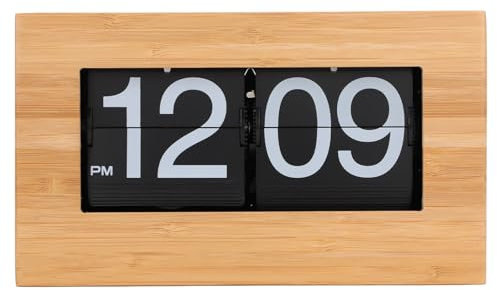 Große Number Flip Down Clock, Stressabbau Digitale Flip Clock mit Minimalistischem, Auto Flip Uhr Digitale Uhr große Zahlen Flip für Zuhause Büro Dekor (schwarzer Hintergrund)
