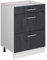 Vicco Küchenunterschrank R-Line, Schwarz Beton, 60 cm ohne Arbeitsplatte