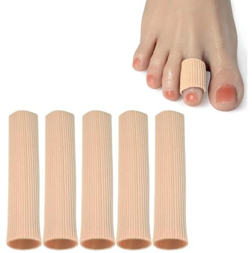 5 Pezzi Manicotti per Dita Dei Piedi,Copri Dita in Gel Tagliabile,Protezione Dita Piedi in Silicone Tagliabile,Salva Punte e Proteggi Dita, Protezione Dita Piedi per Prevenire Vesciche(15 cm)