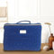 French Tendance - Vanity de Voyage Femme - Nécessaire de Toilette et Maquillage - Tissu Gaze de Coton - Coloris Bleu Pois Dorés - Dimensions 26 x 20 x 18 cm