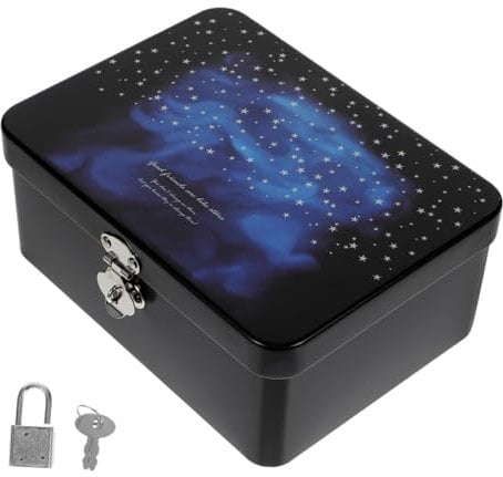 Levemolo Schmuckbehälter Aus Weißblech Mit Vorhängeschloss Aufbewahrungsbox Für Schmuck Und Dokumente Vintage-blechdose Rechteckige Box Für Organisation Und