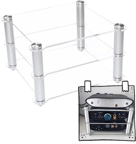 ILOOXI 3-stufiges Stereo-Komponenten-Rack/Schrank, AV-Medienständer, Audio Rack HiFi Regal, Audio-Regal Audio-Rack, Audio-/Video-Komponentenschrank, Für Wohn-, Gaming- Und Aufnahmeräume ﻿ ﻿