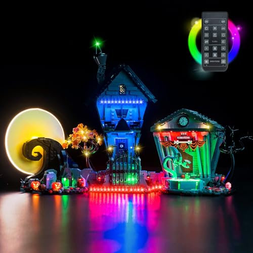 Kit d'éclairage à télécommande compatible avec Lego Tim Burton's The Nightmare Before Christmas 21351 (pas de modèle), kit d'éclairage LED compatible avec Disney Tim Burton's The Nightmare Before