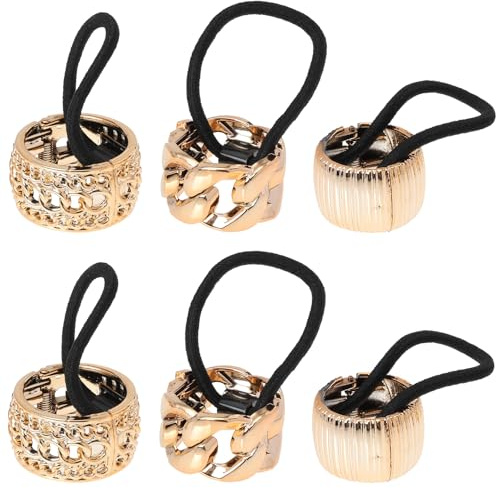 PACKOVE 6 Stück Roségold Pferdeschwanzmanschette Haarband Haargummi Mit Electroplating Für Frauen Mädchen Verschiedene Haartypen Styling Zubehör