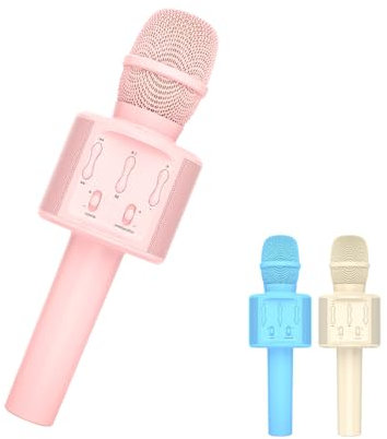 DRSYXCS Microfono per bambini Microfono karaoke senza fili portatile portatile altoparlante microfono Bluetooth con cambio di voce cantare giocattoli per ragazzi ragazze adulti Natale regalo