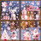 Fensterbilder Weihnachten 9 Blätter Fenstersticker Weihnachten Selbstklebend mit Weihnachtsmann Rentiere Glocken Schneeflocken Häuser Weihnachten deko für Winter Fenster Weihnachten tür deko (Rosa)
