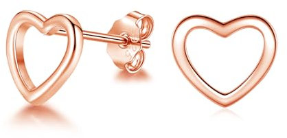 Deyanse Silber Ohrstecker für Damen Mädchen, 925 Sterling Silber Flach Herz Ohrstecker, Hypoallergen Ohrringe Silber 925 Stecker, Knorpel Schlafen Ohrringe Ohrstecker Klein Ohrschmuck in Geschenkbox