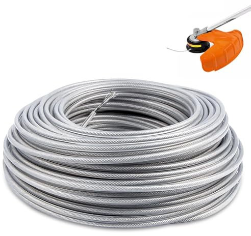 Filo per decespugliatore, 3,0 mm x 45 m, con filo di acciaio, filo per tagliaerba e decespugliatore, robusto filo per decespugliatore, giardinaggio, erba e erbacce