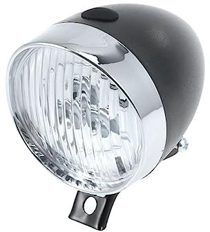 GAROZATION Faro della Bicicletta a LED retrò Vintage, Luce Anteriore per Mountain Bike Pulsante Superiore, Alimentata a Batteria per Ciclismo Serale e attività Outdoor