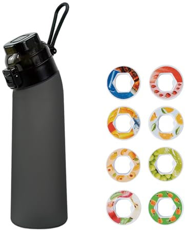 Genérico Botella de Agua Aire 700ML con 8 Sabores, Botella Deportiva Perfumada Sin BPA, 0 Azúcares 0 Calorías, con Pajita, Deportes (3)