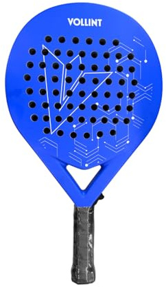 Vollint Z2 Padel Racket - Lightweight Beginner Paddle with Round Head, Smooth Surface, 50% Fibreglass 50% Carbon Construction and Low Balance