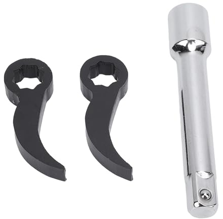 NDNCZDHC 3PCS Pry Bar Adapter, 65mn Steel 2PCS Double Square Crowbar Adapter Half Shaft Removal Car Repairing Tools with Extension Rods Pry Bar Holder