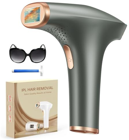 Haarlosy Indolore Épilateur Lumière Pulsée, 21J Grande Fenêtre 5 cm², GLY02 | 999,900 Flashs, 9 Niveaux d'Énergie, 3 Modes HR/SC/RA, Epilation Définitive pour Aisselles, Bikini, Corps, Idee Cadeau Homme