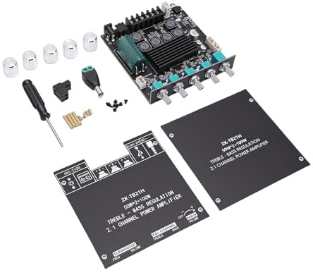 MENDUNER Bluetooth 5.1 2.1 Channel Power Amp Board TPA3116D2 50Wx2+100W | Subwoofer Audio Amplifier Module HiFi Home Stereo Supports AUX USB