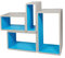 Verstärkte Vielen Farben MDF Retro Design Cube 4er Set Regal Regale Wandregal Deko Würfel CD DVD Lounge Cuben LO01P (Grau/Blau)