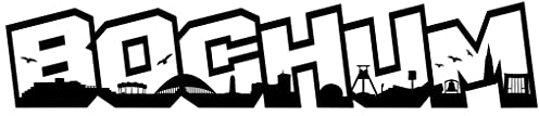 Samunshi® Wandtattoo Bochum Schriftzug Skyline schwarz
