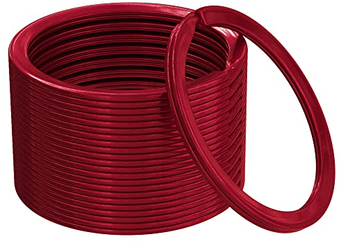 Silipac Schlüsselanhänger aus Metall groß flach in loser Schüttung strapazierfähige starke runde Befestigung für Auto Büro Zuhause Erkennungsmarke