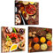 decomonkey Bilder Set Küche 120x40 cm 3 Teilig Wandbild Groß Leinwandbild XXL Deko Wohnzimmer Schlafzimmer Büro Wanddeko Leinwand Pictures For Wall Poster Wall Painting Küchenbilder Gewürze