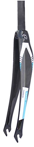 HIOD Bicicletta Forchette Bici da Strada Fibra di Carbonio Bike Fork Tubo Dritto Rigido 700c Forchetta,Blue