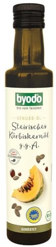 Bio Kürbiskernöl aus der Steiermark - Byodo, 250ml, kaltgepresst, 100% rein, g.g.A., vegan, nicht raffiniert - Gourmet Salatöl & natürliches Aroma