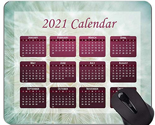 2021 Kalender Mauspad mit Feiertagen, Spitze Blume Blumenmakro Mauspads