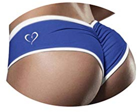 ORANDESIGNE Short de Compression Sport Femme Collant Court Course à Pied pour Yoga Fitness et Exercice à la Maison Élastique et Confortable C Bleu XXL
