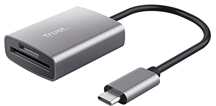 Trust Dalyx Lettore Rapido di Schede USB, USB 3.2 Gen 1 veloce con connettore USB-C, 104 MB/s, (micro) SD, SDHC e SDXC fino a 2 TB, PC/Laptop/Macbook/Chromebook