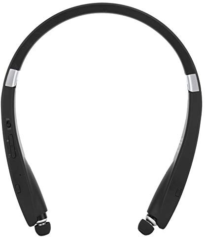PUSOKEI Neckband Headphones- Wireless Stereo Foldable Bluetooth Headphones with Retractable Earbuds with Voice Dialing Function