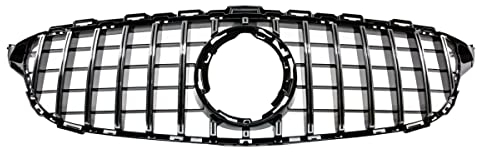 Kühlergrill Schwarz Chrom kompatibel für Mercedes C-Klasse W205 S205 Mopf ab 2018 auf Sport-Panamericana GT DM Autoteile 2744