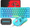 60% Compacto Juego De Teclado Y Mouse para Juegos con Cable, Teclado RGB con Diseño Británico, Ratón De Nido De Abeja De 12000 dpi, Adaptador De Controlador De Juegos USB, para PC