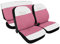Lupex Shop Coprisedili auto compatibili con 500 Cinquecento, Bianco Rosa centrale, Made in Italy, tessuto poliestere, set sedili completi anteriori e posteriori