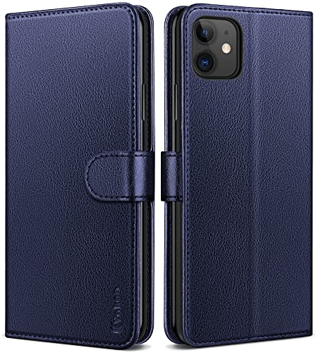 Vakoo Hülle für iPhone 11, [Kartenfächer] [Standfunktion] [Magnet] Klapphülle Leder Handyhülle Stoßfeste Schutzhülle für iPhone 11, Blau