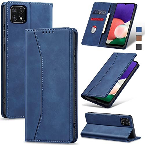 Jasonyu Coque pour Samsung Galaxy A22 5G, Antichoc TPU Housse Etui Coque Cuir PU Portefeuille [Magnétique] [Porte Cartes] [Stand Fonction] Flip Coque