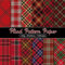 Whaline 24 Stück Weihnachtsmusterpapier 30x30 cm, rot, schottisches Plaid, Scrapbook-Papier, 12 Designs, doppelseitiges Weihnachts-Bastelpapier für DIY-Kartenherstellung, Junk-Tagebuch, Dekoration