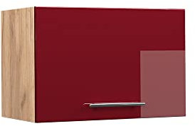 Vicco Hängeschrank Fame-Line, Bordeaux Hochglanz/Goldkraft Eiche, 60 cm Flach