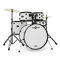 BDK22 Batteria acustica completa formato rock con piatti e hardware bianco