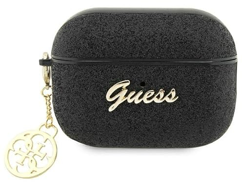 Guess GUAP2GLGSHK Hülle für AirPods Pro 2 Schwarz Glitter Flake 4G Charm