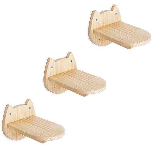 DaizySight Katzentreppe Wand Klettern 3er-Set | Katzenleiter Katzen Möbel Innen Kletterwand Katzenmöbel Wandelement Wandpark Set, für Katze Klettern Spielen Faulenzen