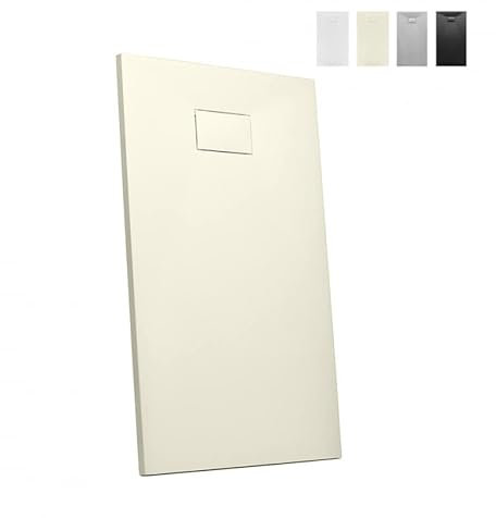 Produce Shop Plato de ducha con alambre para suelo rectangular de resina, 120 x 90 cm, color beige