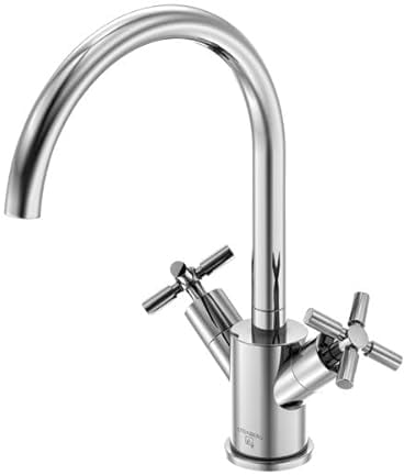 Steinberg Serie 250 Waschtischarmatur, schwenkbar, Zweigriff, mit Ablaufgarnitur, Ausladung 155mm, 2501500, Farbe: Brushed Nickel