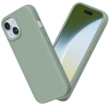 RhinoShield Coque Compatible avec [iPhone 15 Plus] | SolidSuit - Coque Fine avec Technologie d'absorption des Chocs et Finition Premium Mate - Vert Sauge
