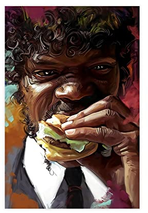Filmposter Jules Winnfield Samuel L Jackson Pulp Fiction auf Leinwand, Poster, Wandkunst, Dekor, Bild, Gemälde für Wohnzimmer, Schlafzimmer, Dekoration, ungerahmt, 30 x 45 cm