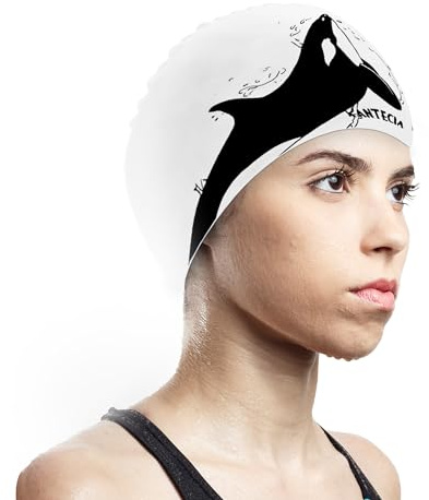Fantecia Badekappe für Damen und Herren, wasserdichte Silikon Badekappe für Kurze/Lange Haare