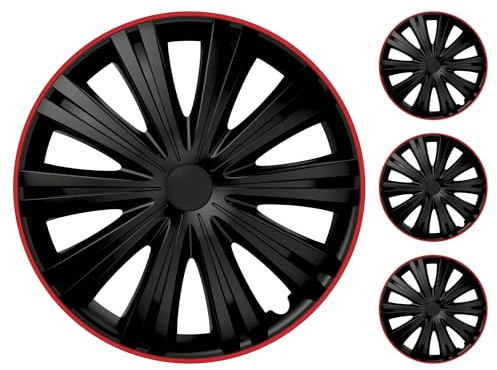 M MOTOS 4er Radkappen 14 Zoll - Flexibel, leicht, Schutz vor Verblassen, Universal (14 Zoll), Black, Acrylnitril-Butadien-Styrol