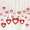 Herzgirlanden Herzförmige Luftschlangen Herzen Girlande Herz Banner 12 STK. Liebesherz Deckenhänger Hängende Dekoration zum Valentinstag Hochzeitstag Verlobung Muttertag Dekorationen Rot