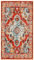 SAFAVIEH Boho Teppich für Wohnzimmer, Esszimmer, Schlafzimmer - Monaco Collection, Kurzer Flor, Orange und Hellblau, 61 X 91 cm