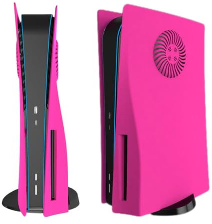 Hzxkqmil Plates Cover Faceplates for PS5 Console Disc Edition, Replacement Shell with Cooling Vents Face Plate Side Plates ABS Case Shockproof Accessories for PS5 Console, Pink
