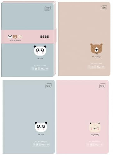 Interdruk Notizheft A5 kariert 16 Blatt 90g/m² BeBe Mädchen 3 Stück