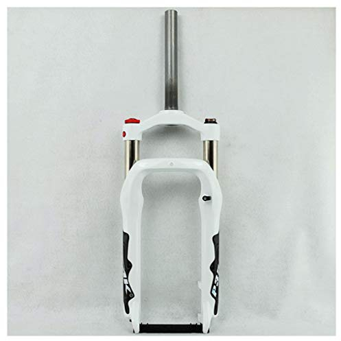 FukkeR Forcella Anteriore Bici da 20 Pollici per Pneumatici 4.0 Aria 1-1/8 Freno Disco QR 9mm Corsa 120mm Blocco Manuale La Neve Spiaggia XC Bicicletta da Montagna (Material : White), FukkeR001